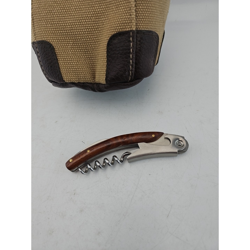 Jackson Rancheria Canvas Leather Insulated Wine Carrier - Picture 3 of 7